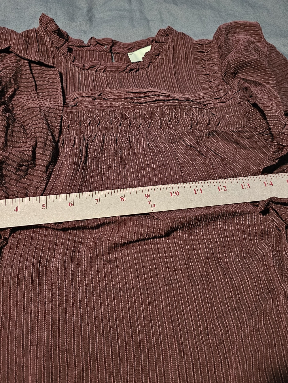 LOFT Dark Red Ruffled Blouse - Picture 3 of 4